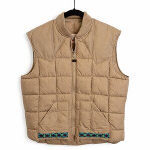 Walls Blizzard Pruf Puffer Vest Tan Quilted Western Workwear Vintage Unisex